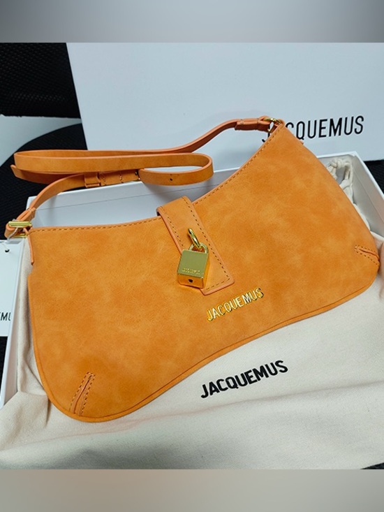 Jacquemus Handbags - Jacquemus Orange Mini Shoulder Bag with Gold Hardware